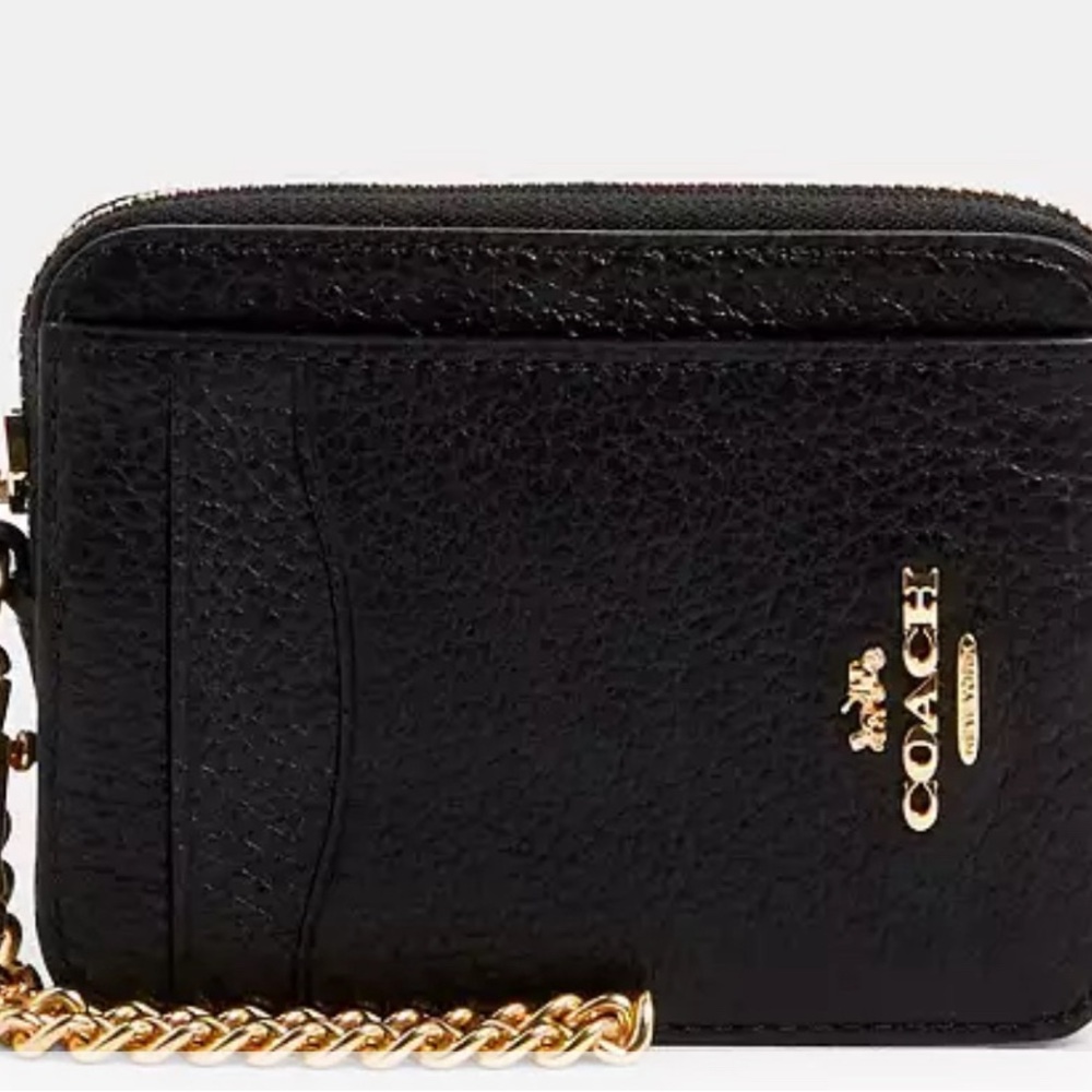 New! Coach zip card case